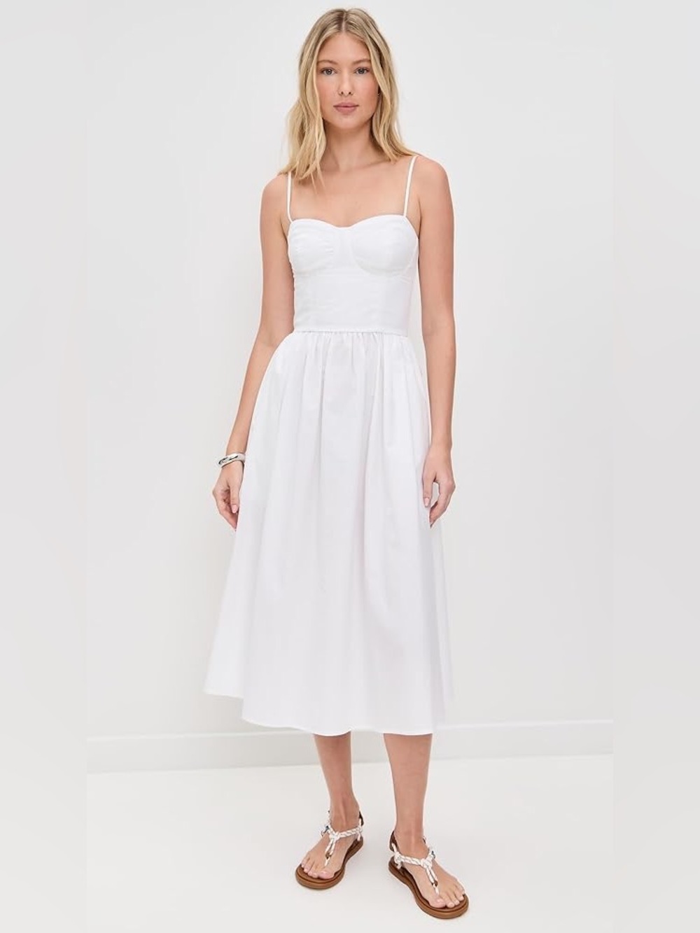 LE BOP Paige Bustier Midi Dress in White - NWT